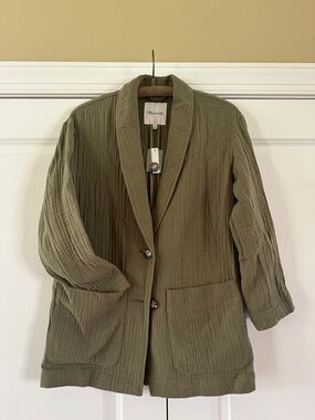 Madewell Lightspun Dorset Blazer, Slouchy Gauzy, Size XS